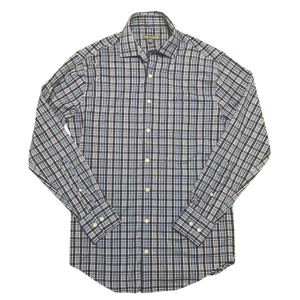 Peter Millar Summer Comfort Mens S Long Sleeve Button Up Plaid Stretch Shirt